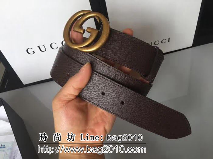 古馳CUCCI G家優質頭層牛皮豬皮紋 配純銅扣男士皮帶 GHG1256